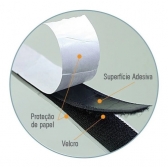 Velcro Adesivo 25mm Preto 5 Metros Com Adesivo