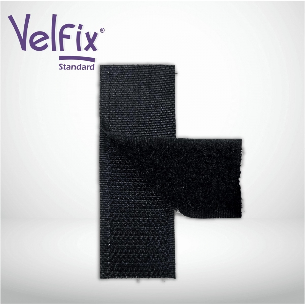 Velcro Compatível Para Costura 50mm Rolo C/ 5 Metros Velfix - Preto