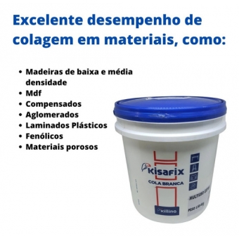 Cola Branca De 4kg Kisafix Extra Adesivo Pva - Extraforte
