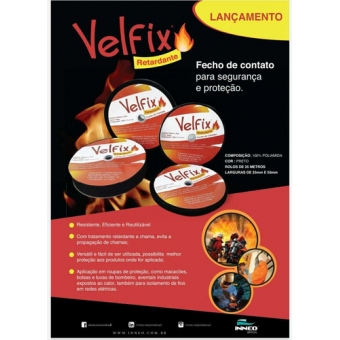 Fita De Velcro Retardante Alta Temperatura 25mm 5mts