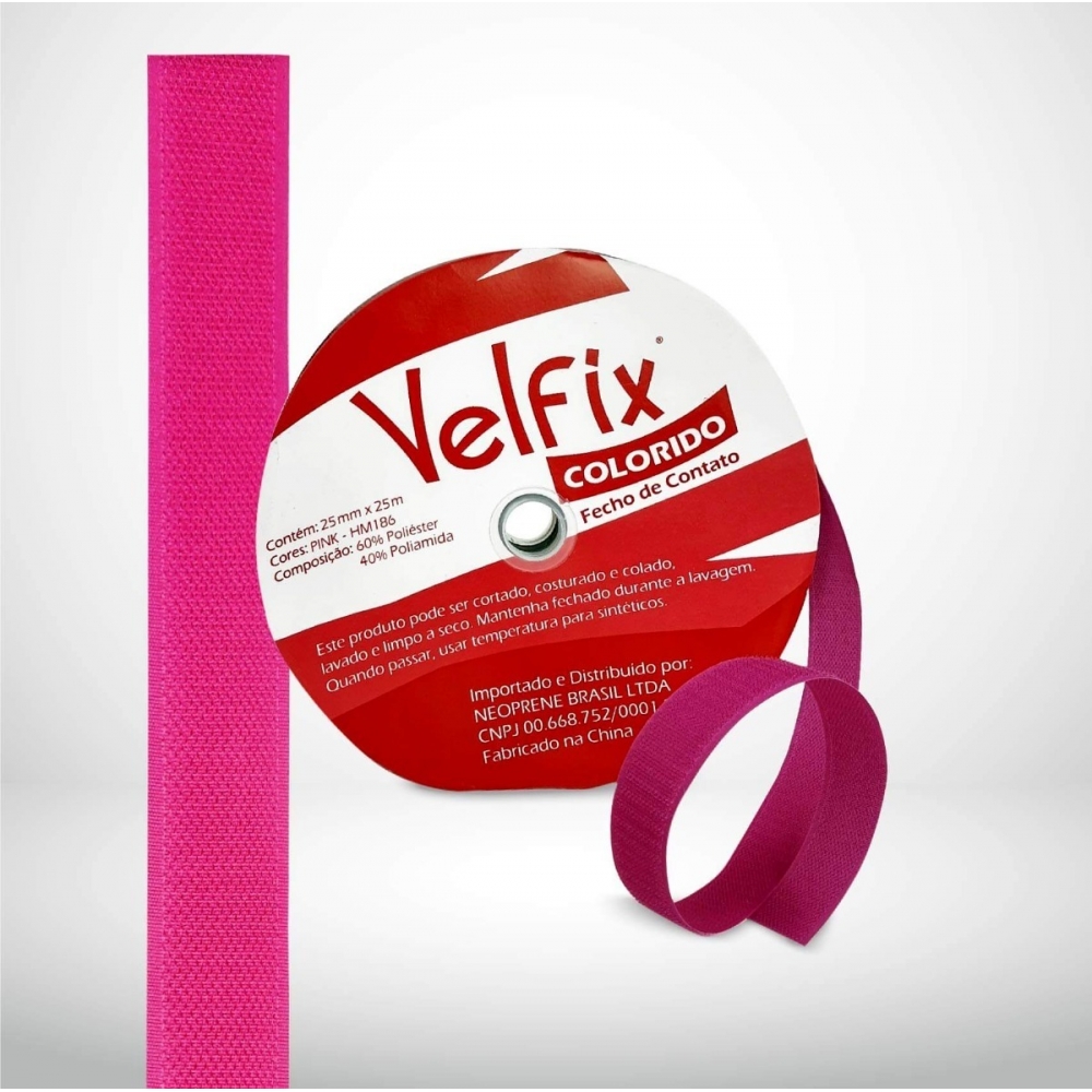 Velcro Compatível Colorido Costura 50mm Rolo C/ 5 Metros - Rosa -  Componentes Brasil