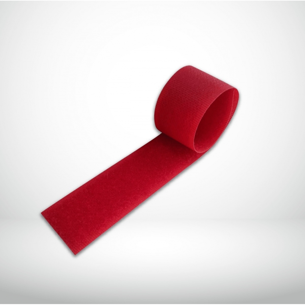Velcro Compatível Colorido Costura 50mm Rolo C/ 5 Metros - Vermelho