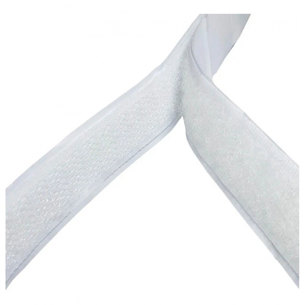 Velcro Compatível Colorido Costura 50mm Rolo C/ 5 Metros - Branco