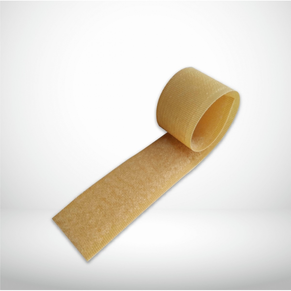 Velcro Compatível Colorido Costura 50mm Rolo C/ 5 Metros - Bege