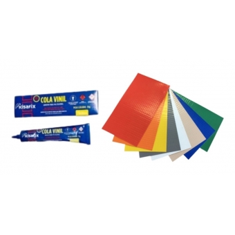 Kit Cola + Retalho Vinil Para Reparo De Piscinas Lona Toldo